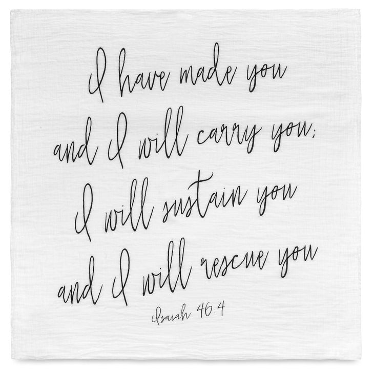 Organic Swaddle Blanket- Isaiah 46:4