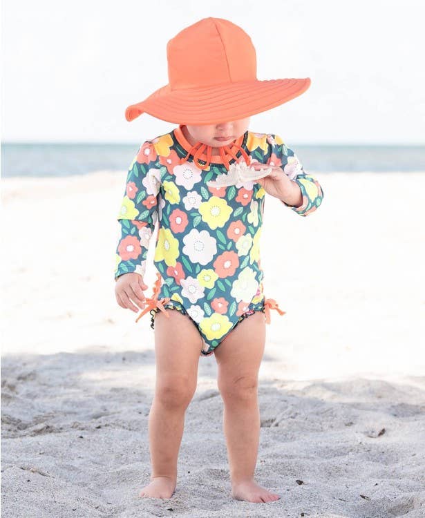 Flowering Around One Piece Rash Guard