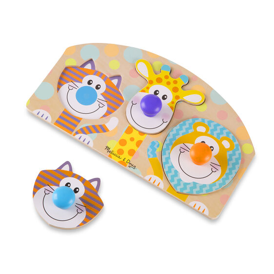 First Play Wooden Jumbo Knob Safari Animal Puzzle