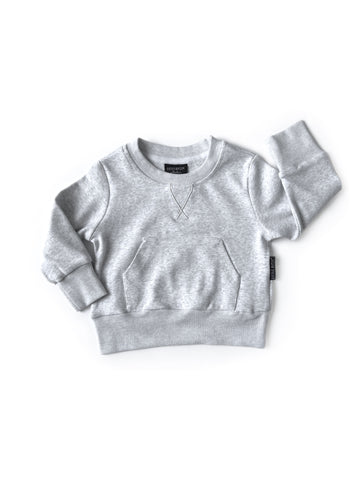 Pocket Pullover- Light Heather Grey