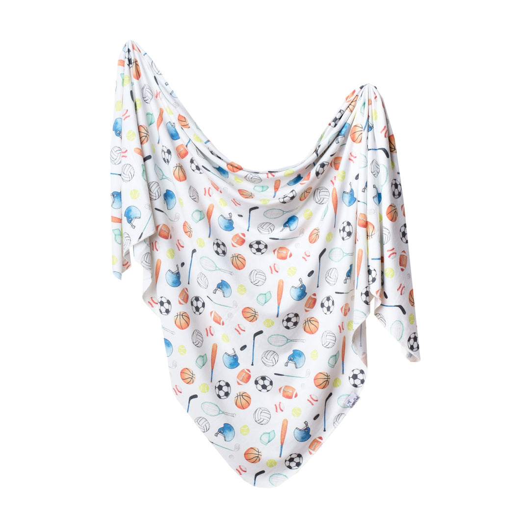 Varsity Knit Swaddle Blanket-Copper Pearl