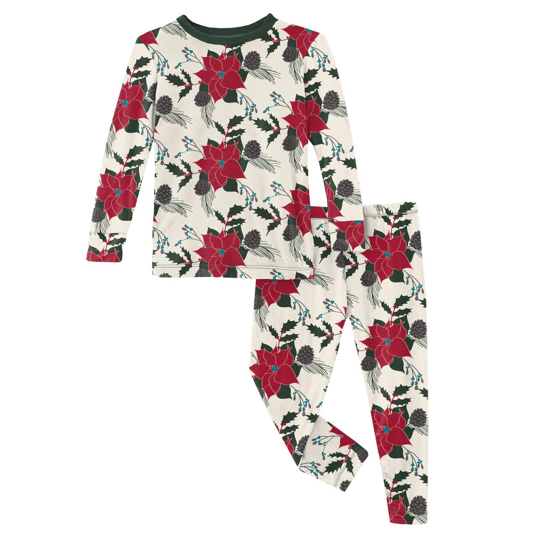 Kickee Pants Christmas Floral 2pc PJ Set
