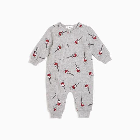 Miles The Label Electric Guitar Print on Heather Grey Playsuit