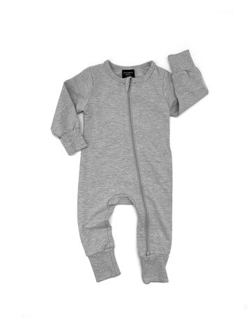 2-WAY ZIP ROMPER - GREY