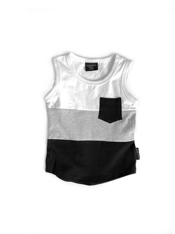 BLOCK POCKET TANK - BLACK