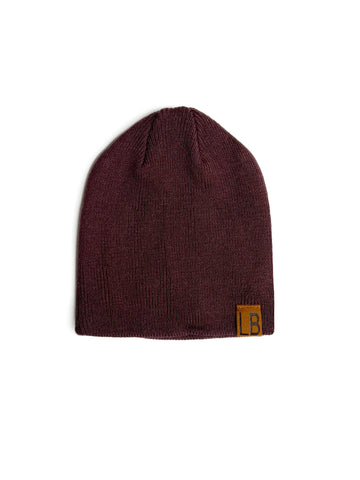 KNIT BEANIE - BLACK CHERRY