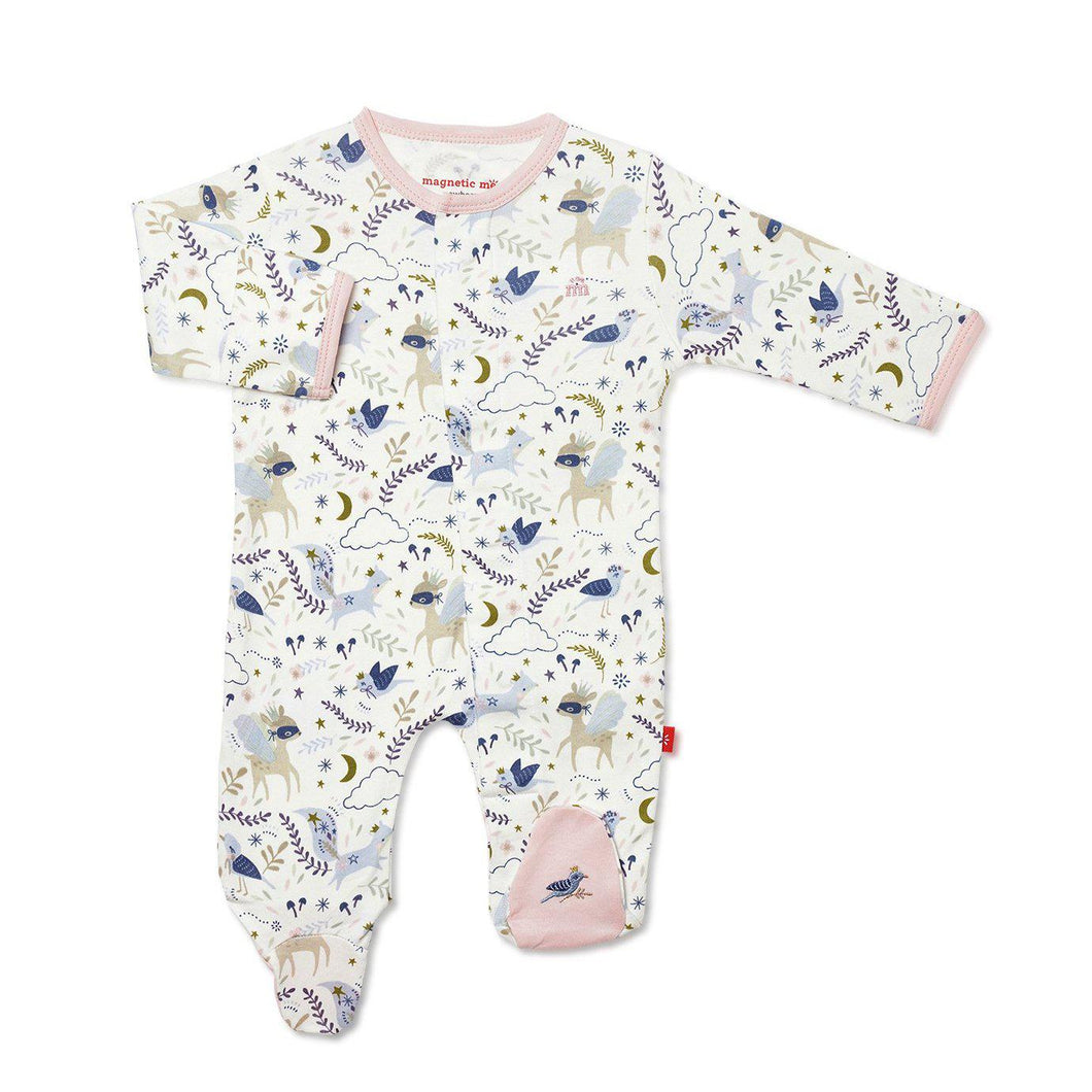 wonderland organic cotton magnetic footie