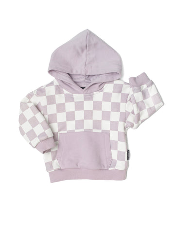 CHECKERED HOODIE - LAVENDER