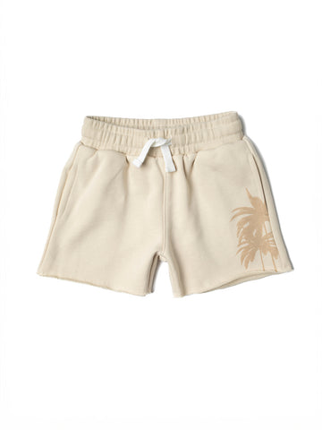 RESORT PALM SWEATSHORT - CREAM