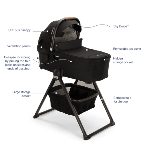 DEMI grow bassinet and Stand Caviar