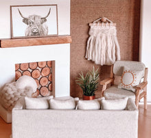 Dollhouse Open Frame Lounge Chair | Natural Wood + Gray