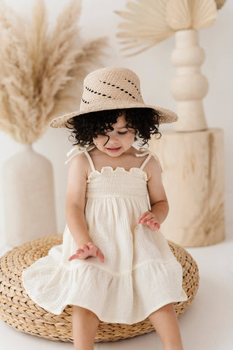 Tiered Mini Dress in Cream