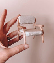 Dollhouse Open Frame Lounge Chair | Natural Wood + Gray