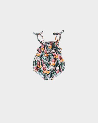 Tie Smocked Bodysuit in Tropics