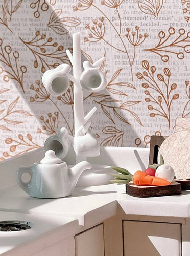 Dollhouse Tea Set + Mug Holder | Various Colors