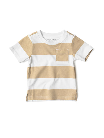 STRIPED TEE - BEIGE