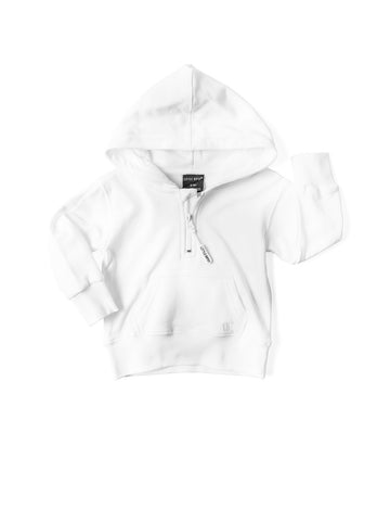 QUARTER ZIP HOODIE - WHITE