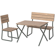 Garden Set, Table with Chair and Bench Maileg