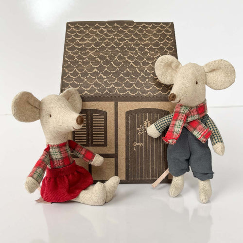 Maileg Little Brother and Sister Winter Twin Mice