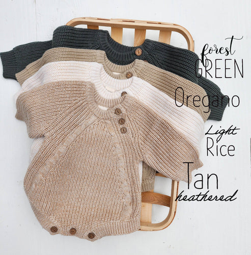 Baby Knit Jumper Romper neutral knits Baby clothes Elliot