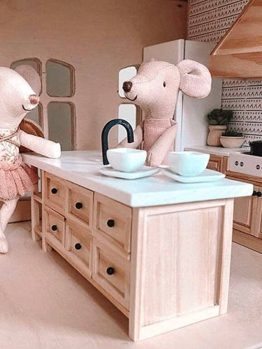 Dollhouse Porcelain Dishes Set | White