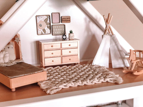 Dollhouse Macrame Rectangle Rug | Ivory