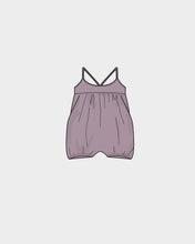 Girl's Tie-Back Romper in Lavender