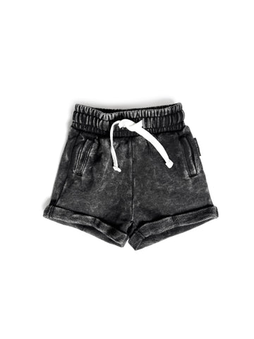 Little Bipsy ACID WASH SHORTS - BLACK