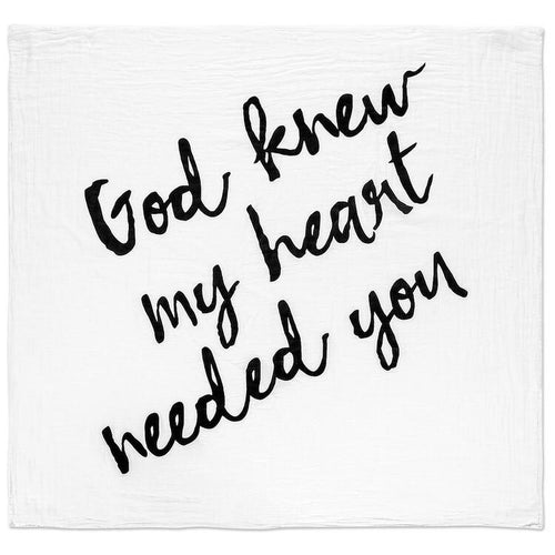 Organic Swaddle Blanket- God knew my heart