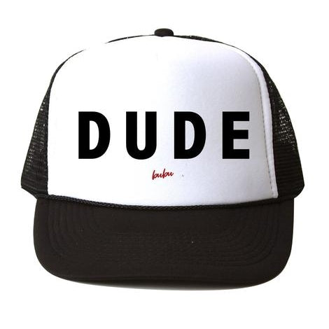 Dude White/Black Trucker Hat