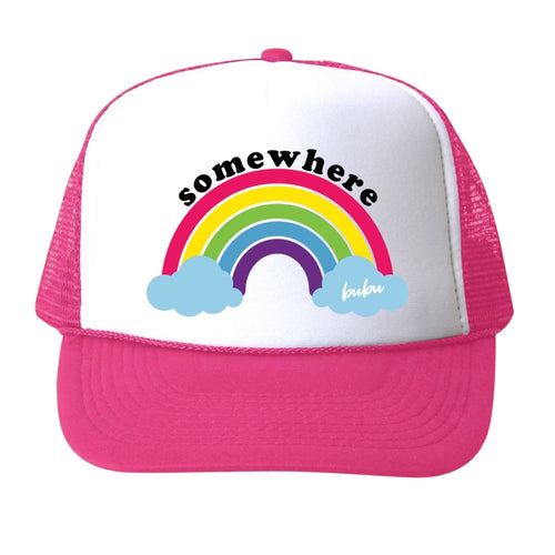 Somewhere Over the Rainbow Hot Pink Trucker Hat