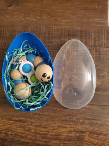 Easter Egg Blue With Earthworm And Key Chain