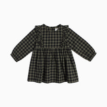 Pine Checkered Print Flannel Baby Girl Dress