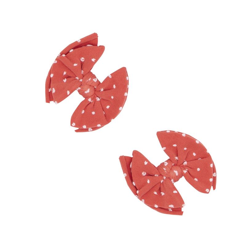 2PK BABY SHAB CLIPS terracotta dot