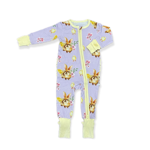 Easter Girls Bamboo Ruffle Convertible Footie-Laree + Co.