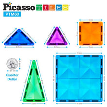 60 Piece 3D Magnetic Building Blocks - Mini Diamond Series