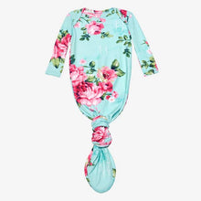 Aqua Floral Knotted Gown