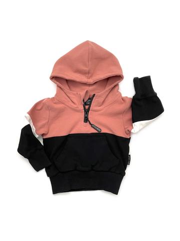 BLOCK HOODIE - TOASTED BERRY