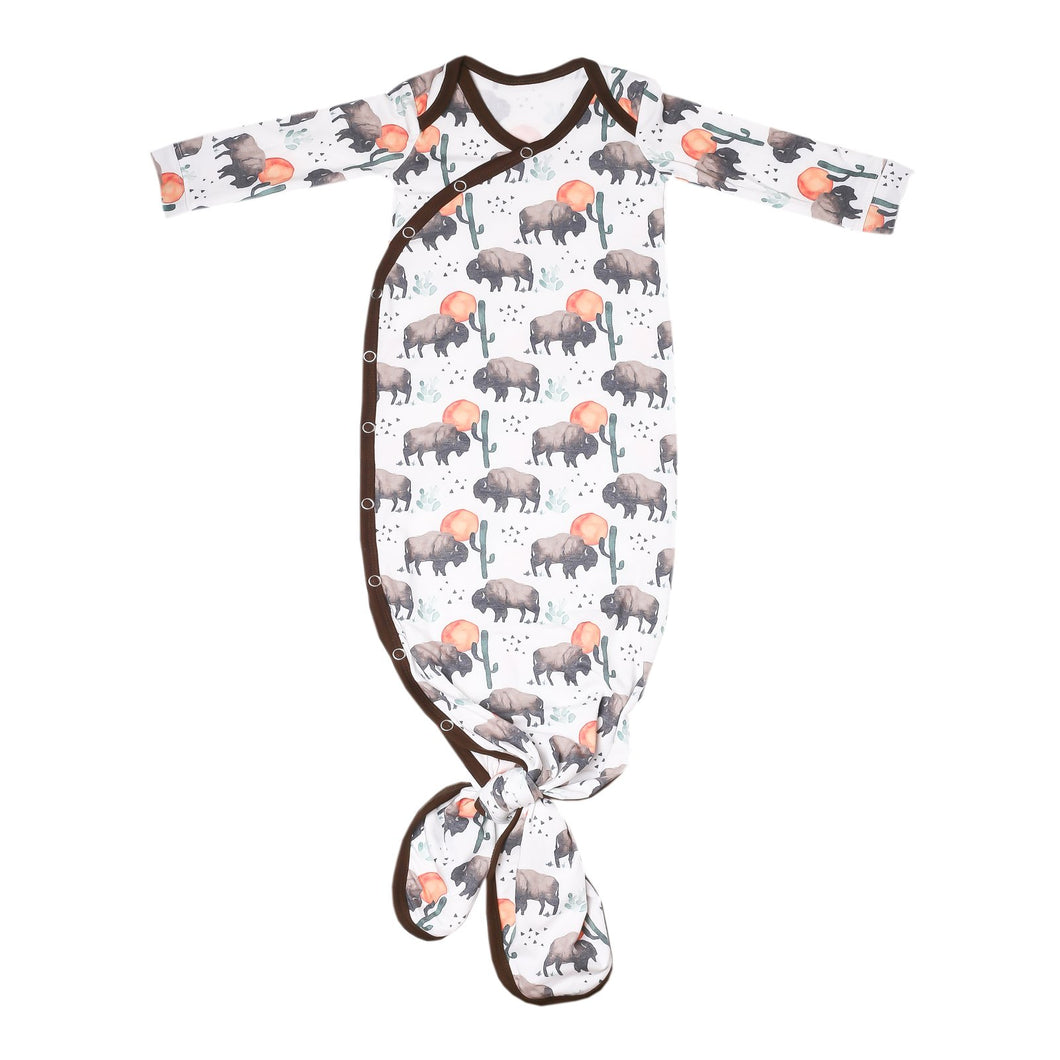 Copper Pearl Bison Newborn Knotted Gown