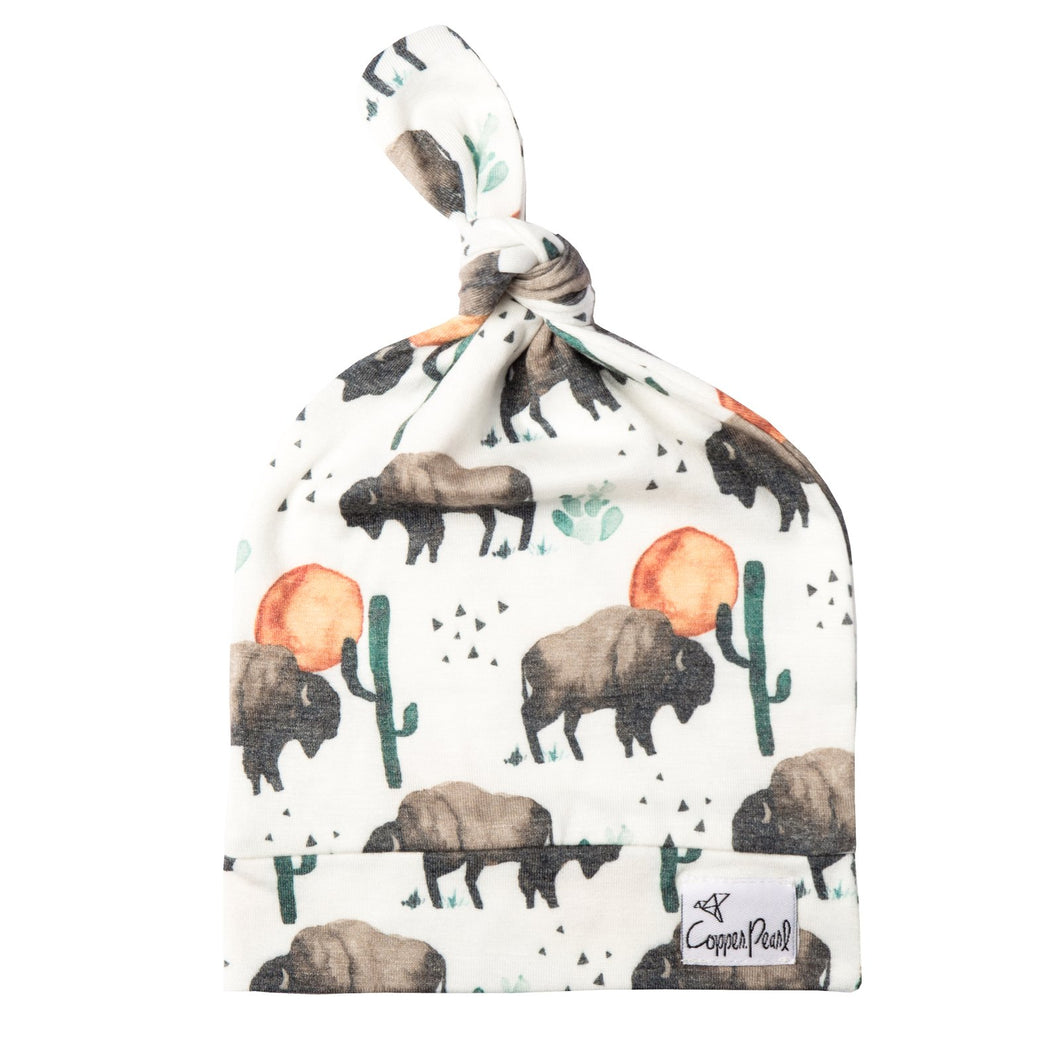 Bison Top Knot Hat -Copper Pearl