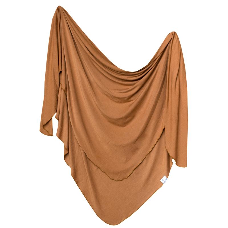 Camel Knit Swaddle Blanket-Copper Pearl