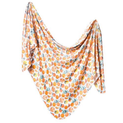 Citrus Knit Swaddle Blanket-Copper Pearl