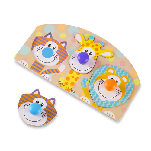 First Play Wooden Jumbo Knob Safari Animal Puzzle