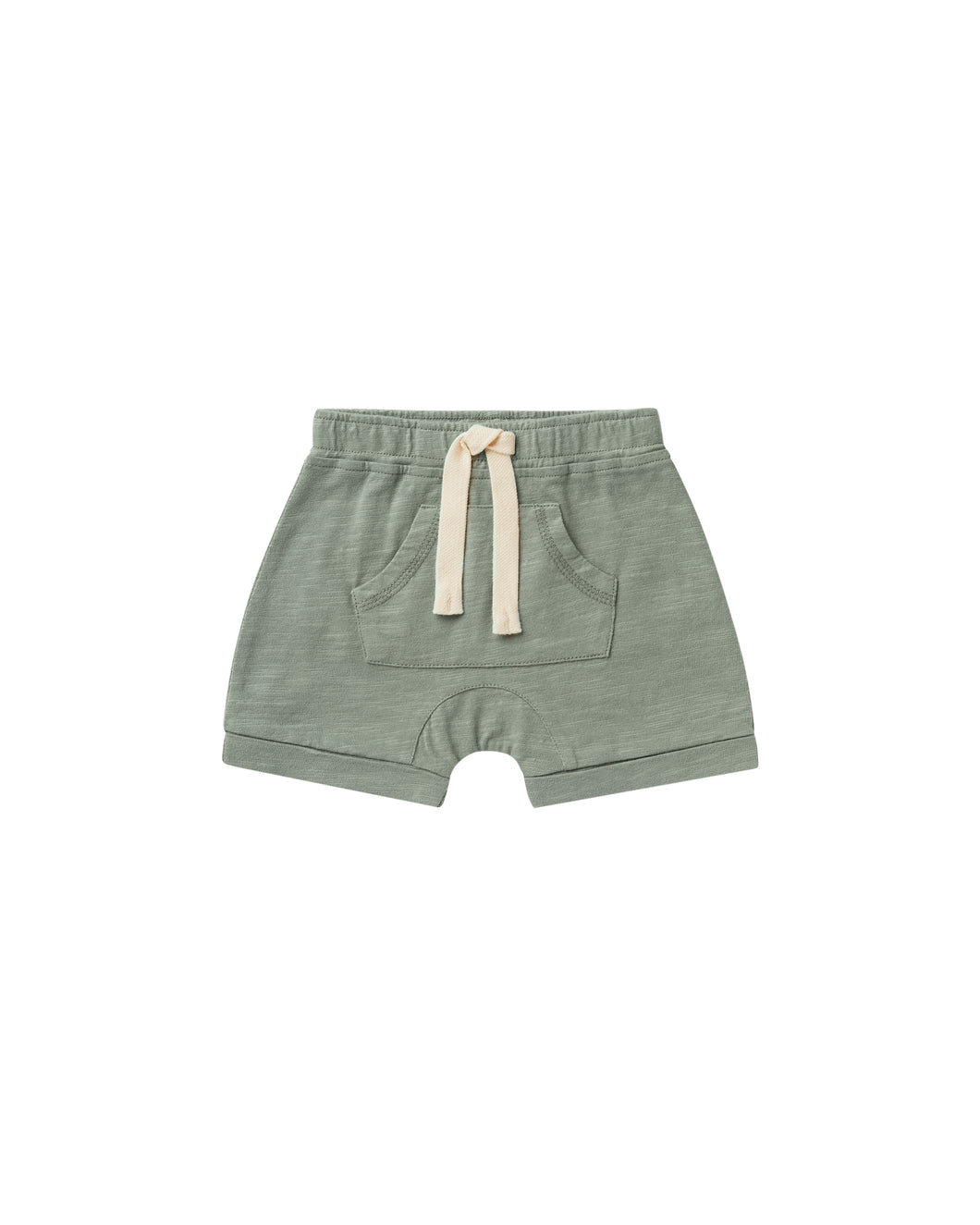 front pouch short | aqua Rylee + Cru