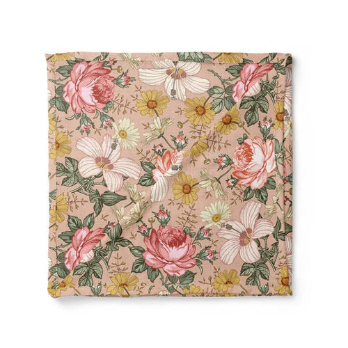 Garden Floral Swaddle-Rose Pink