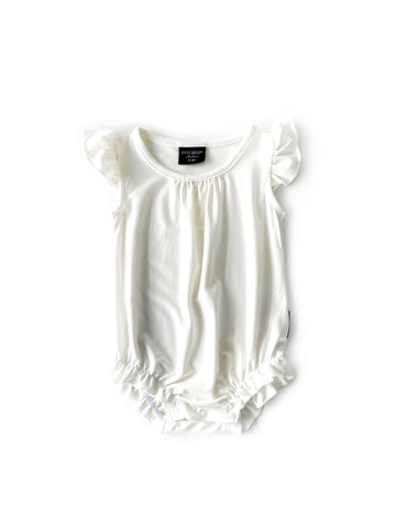FLUTTER SLEEVE ONEPIECE - WHITE