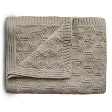 Knitted Honeycomb Baby Blanket (Beige)