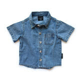 Linen Button Up - Denim