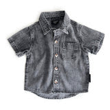 Linen Button Up - Grey Wash