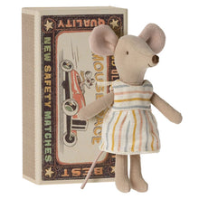 Maileg Big Sister Mouse in a Box, Spring Striped Dress